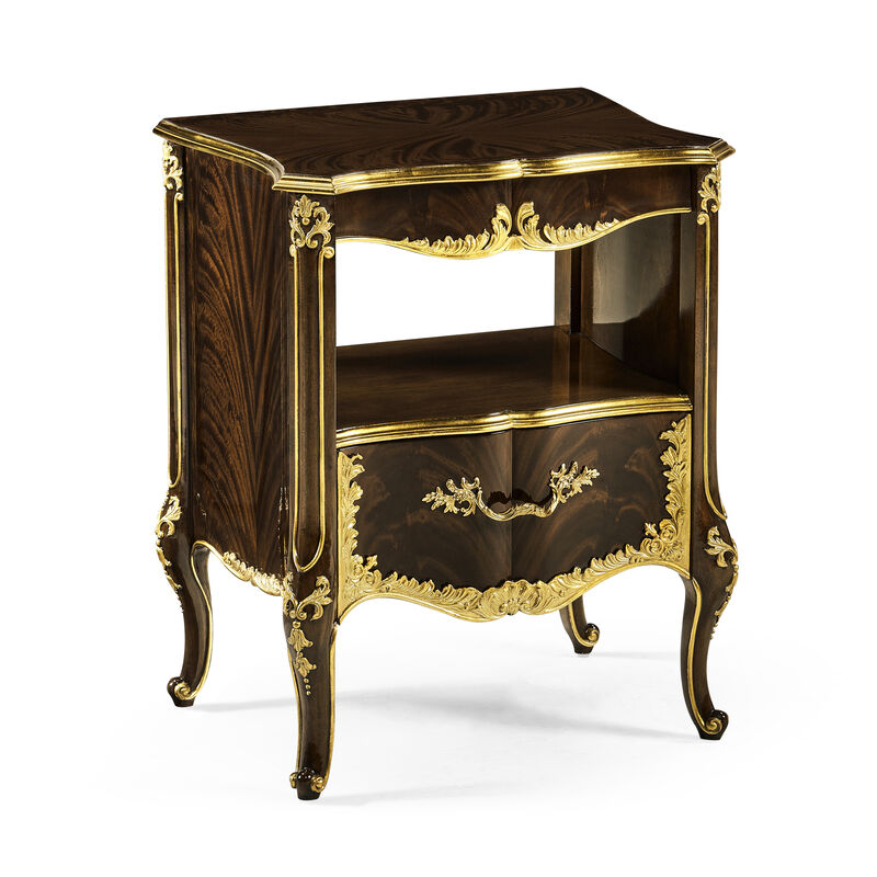 Mahogany & Gilded Nightstand