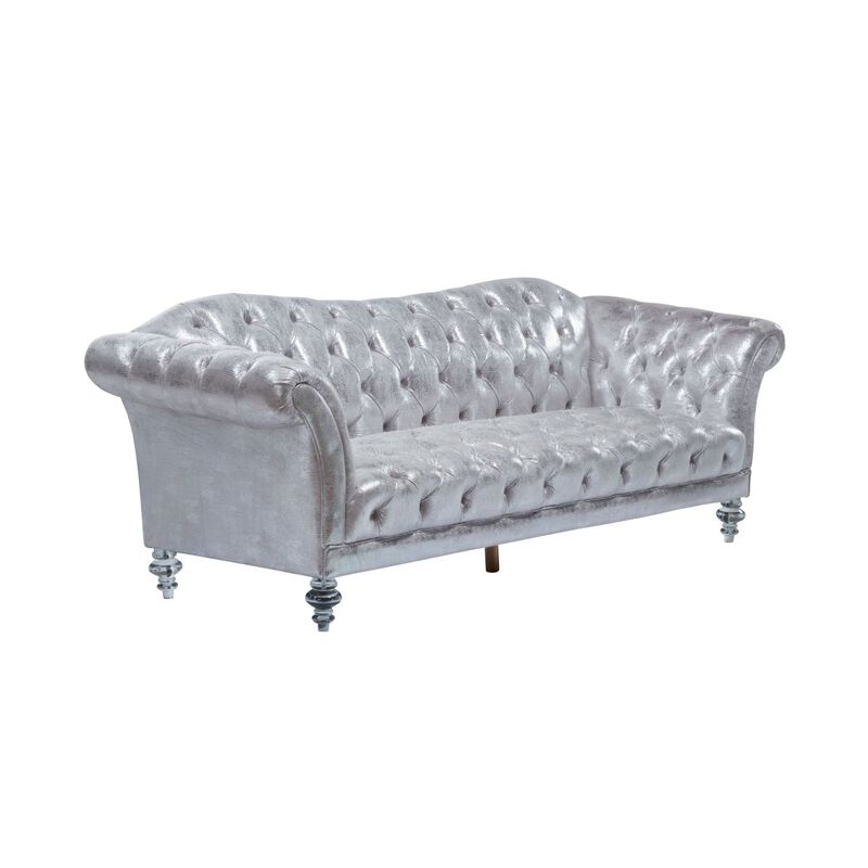 Dixie Sofa in Metallic Silver