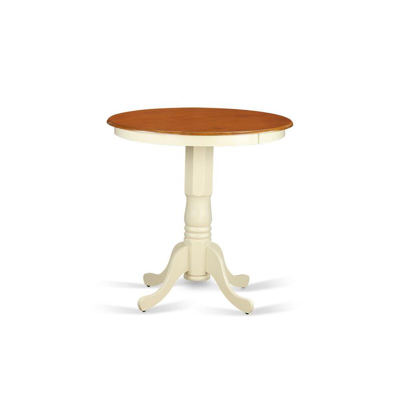 East West Furniture Eden  round  counter  height  table  finished  in  linen  white