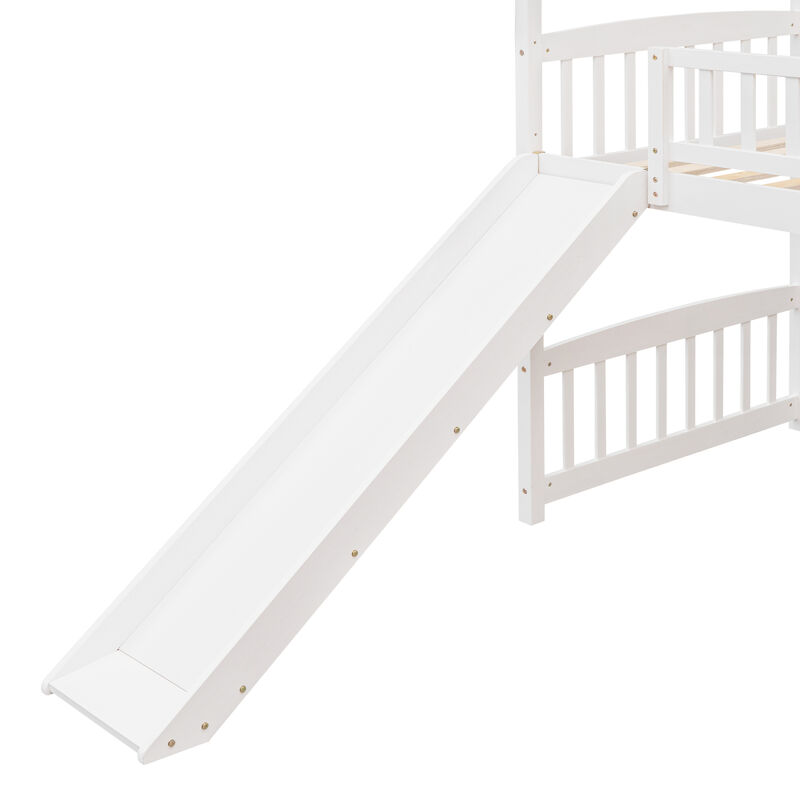 Twin Loft Bed With Slide, House Bed With Slide