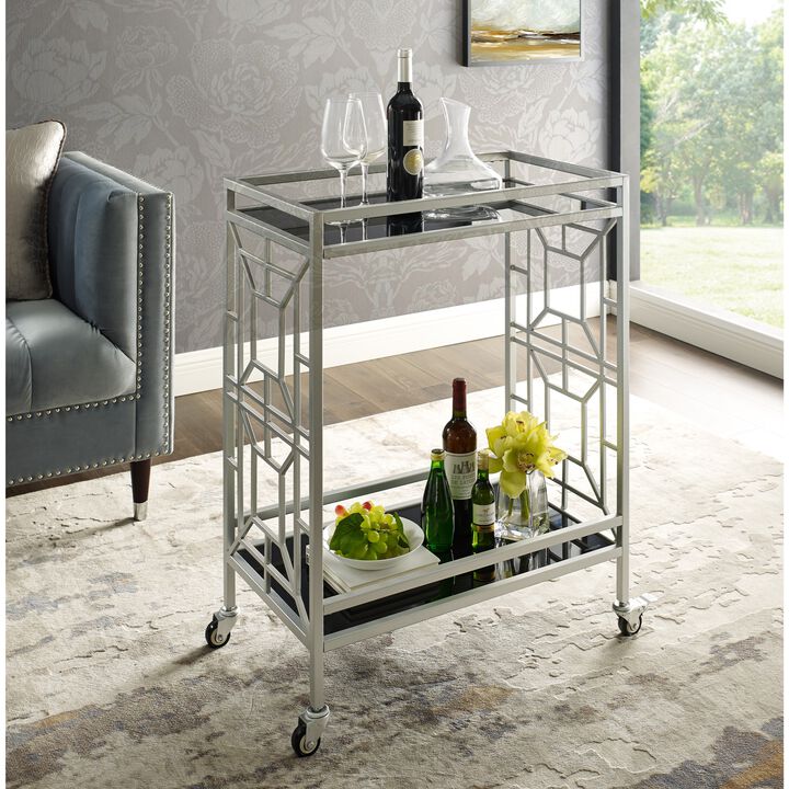 Inspired Home Jared Bar Cart Serving Tray