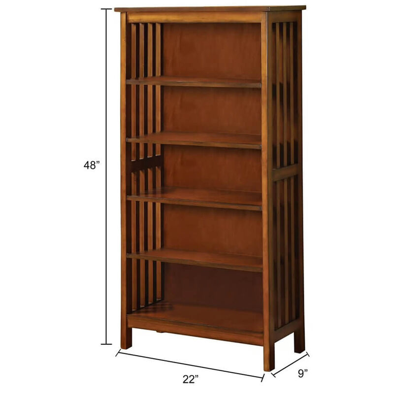 Legacy Decor 5 Tier Wooden Mission Style Bookshelf