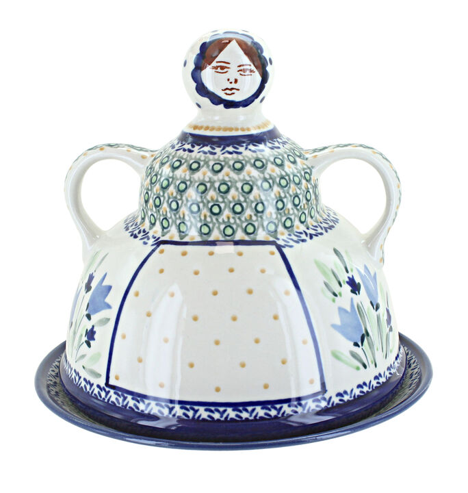 Blue Rose Polish Pottery Nature Cheese Lady