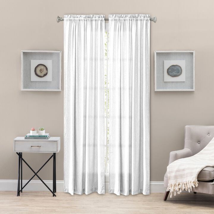 Ellis Curtain Portland Crushed Taffeta Rod Pocket Tailored Panel - 48x63", White