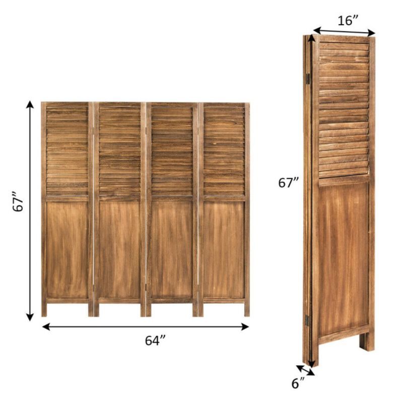Hivvago 5.6 Ft Tall 4 Panel Folding Privacy Room Divider
