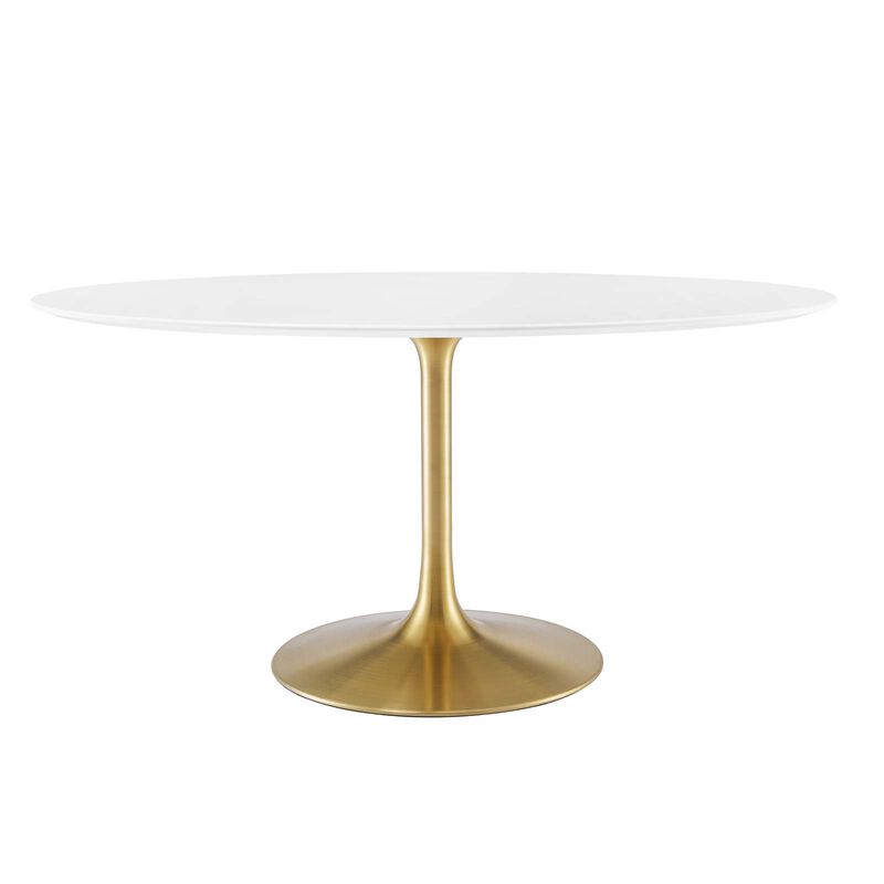 Modway - Lippa 60" Oval Wood Dining Table Gold White