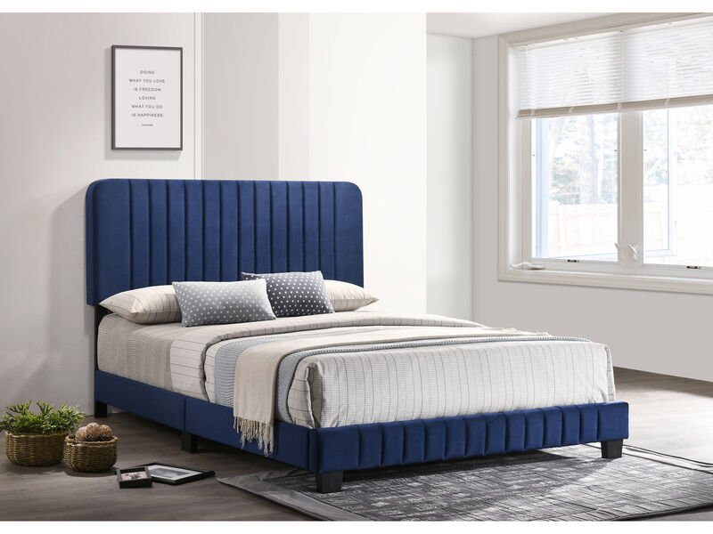 Lodi Navy Blue Queen Panel Bed
