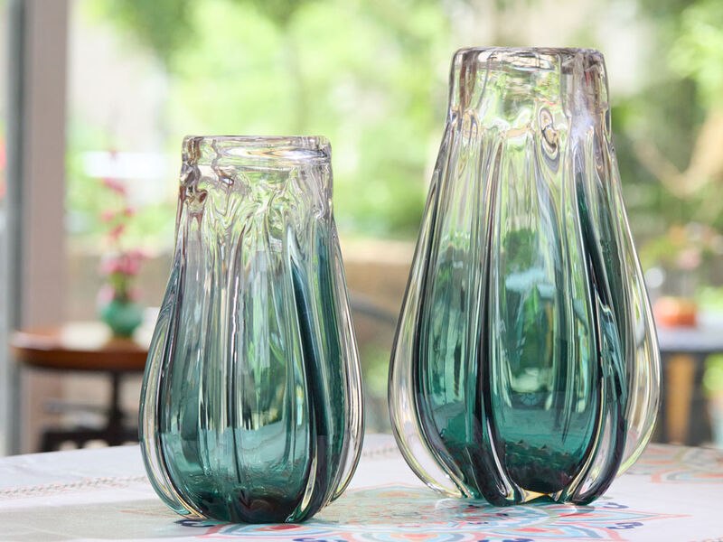 Hand Blown Laine Sommerso Art Glass Vase