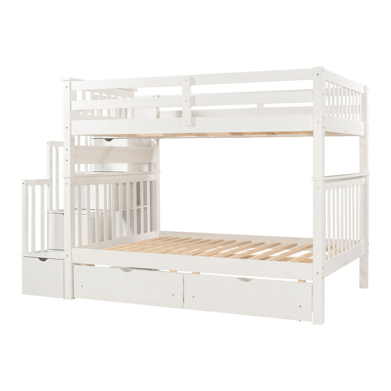 Merax Bunk Bed with Shelves and 6 Storage Drawers