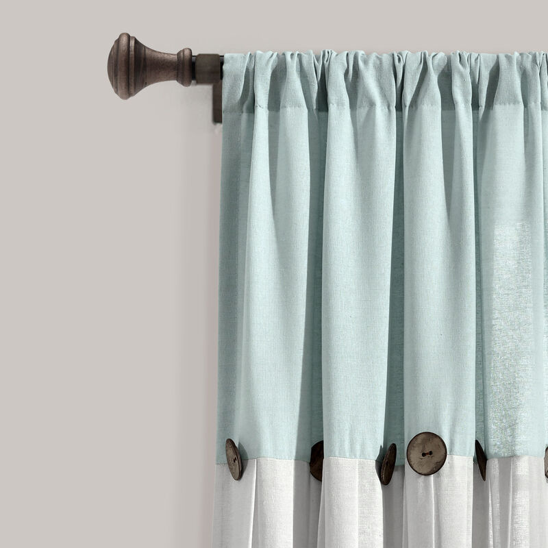 Linen Button Window Curtain Panels