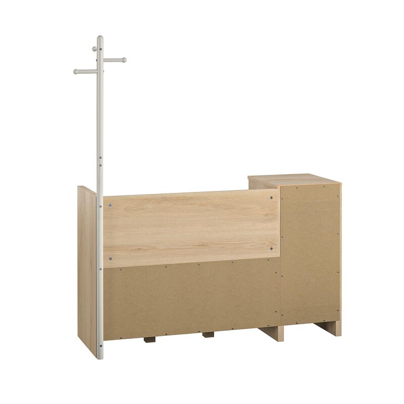 Jocelyn Storage Bench and Coat Rack in Light Brown