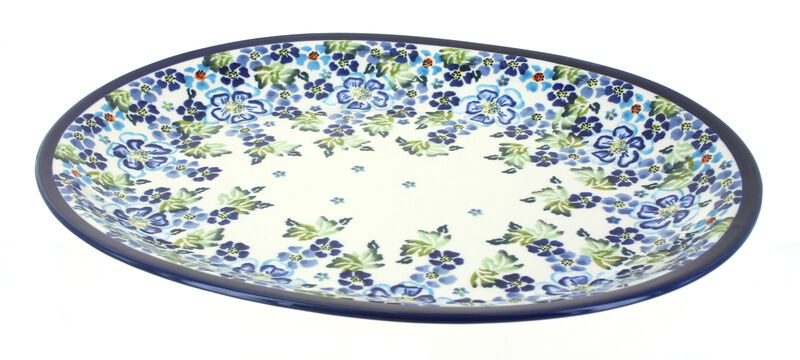 Blue Rose Polish Pottery Winter Nights Large Serving Platter