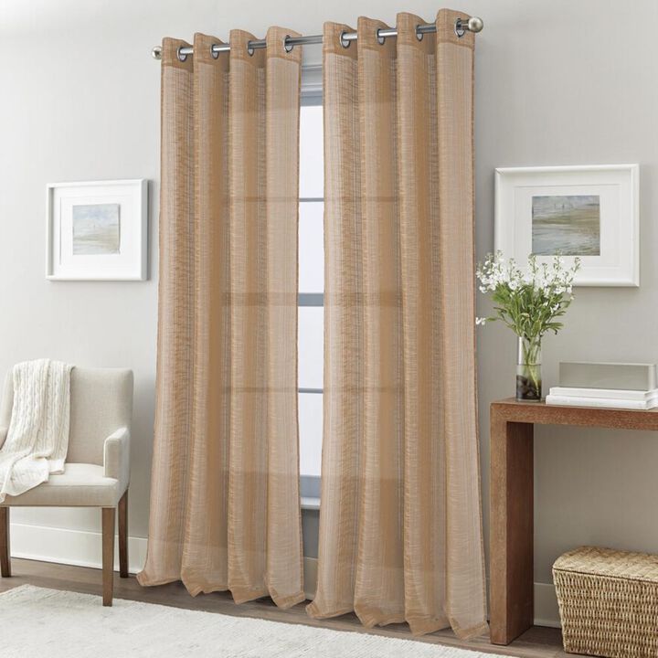 RT Designers Collection Dexter Linen Texture Grommet Light Filtering Window Curtain Panel 54" x 90" Taupe