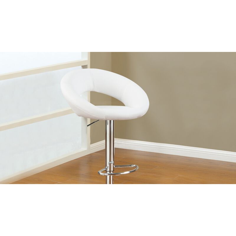 Set of 2 White Faux Leather Adjustable Chairs