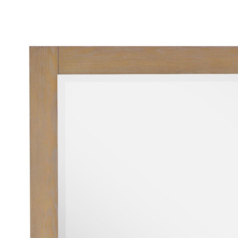 Altair 48 Rectangular Bathroom Wood Framed Wall Mirror in Washed Oak