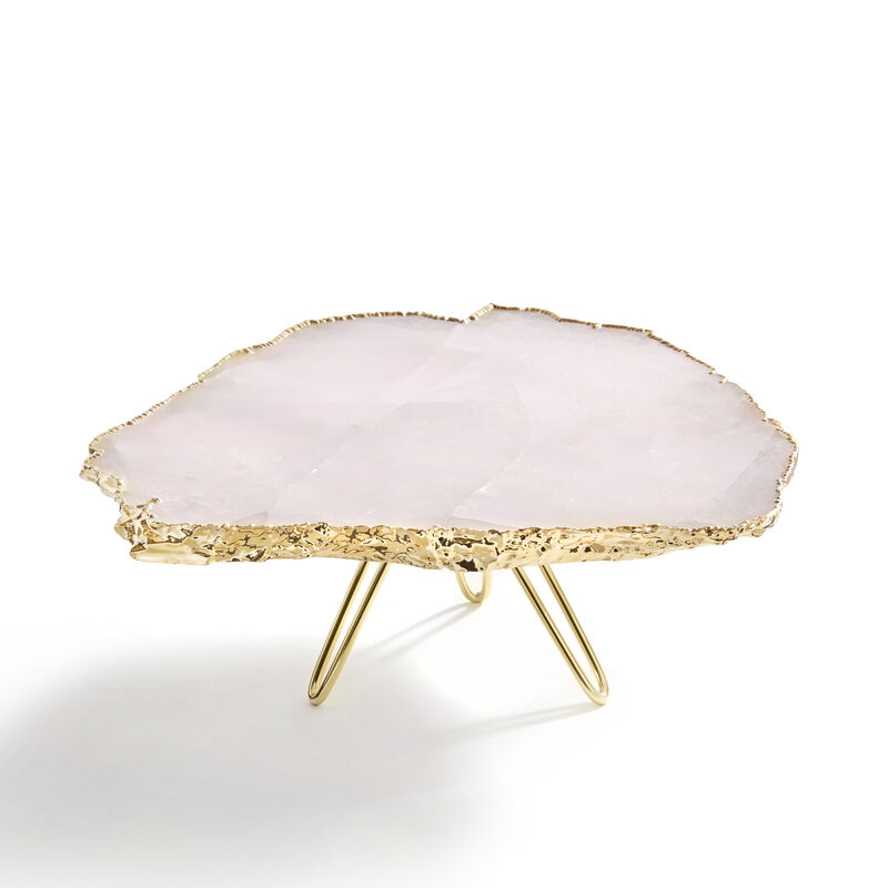 Torta Cake Stand, Rose Quartz & Gold