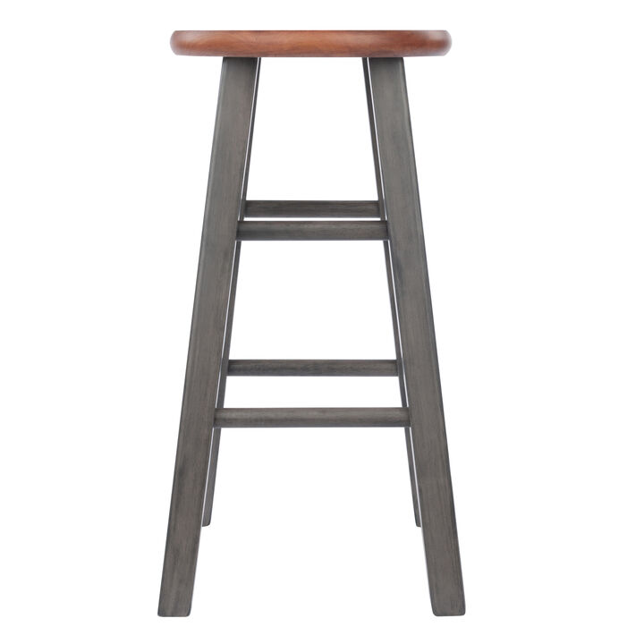 Winsome Ivy Counter Stool 24", Rustic Teak / Gray Finish