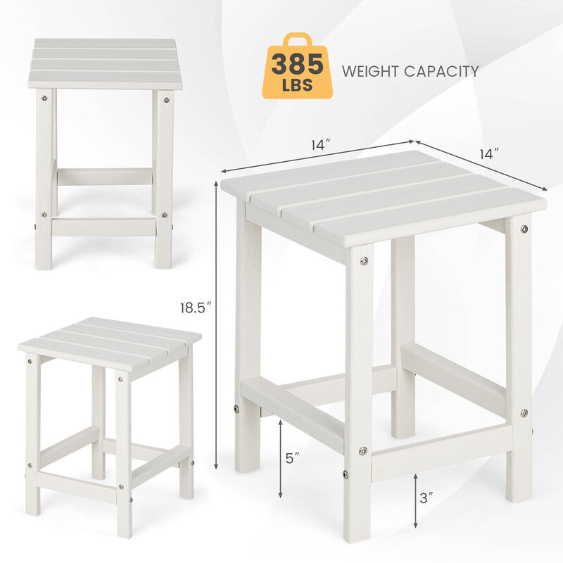 14 Inch Square Weather-Resistant Adirondack Side Table