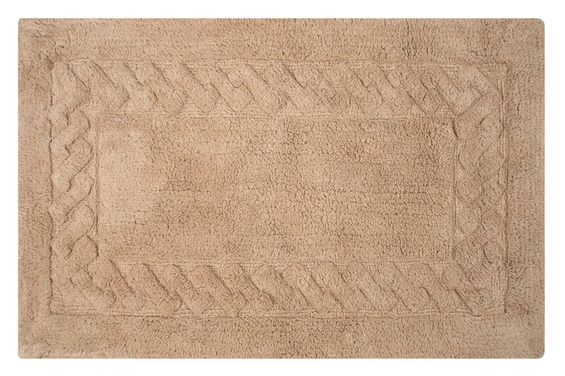 Knightsbridge Chain Bath Rug Cotton Non Skid Back - 17x24", Natural