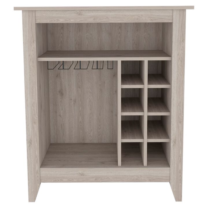 DEPOT E-SHOP Mojito Bar Cabinet, Six Built-in Wine Rack, One Open Drawer, One Open Shelf, Light Gray