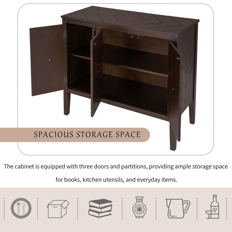 Merax Accent Storage Cabinet Wooden Cabinet with Adjustable Shelf
