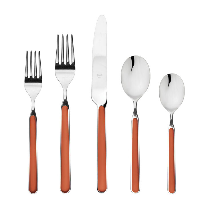 Fantasia 5-Piece Flatware Set in Rust