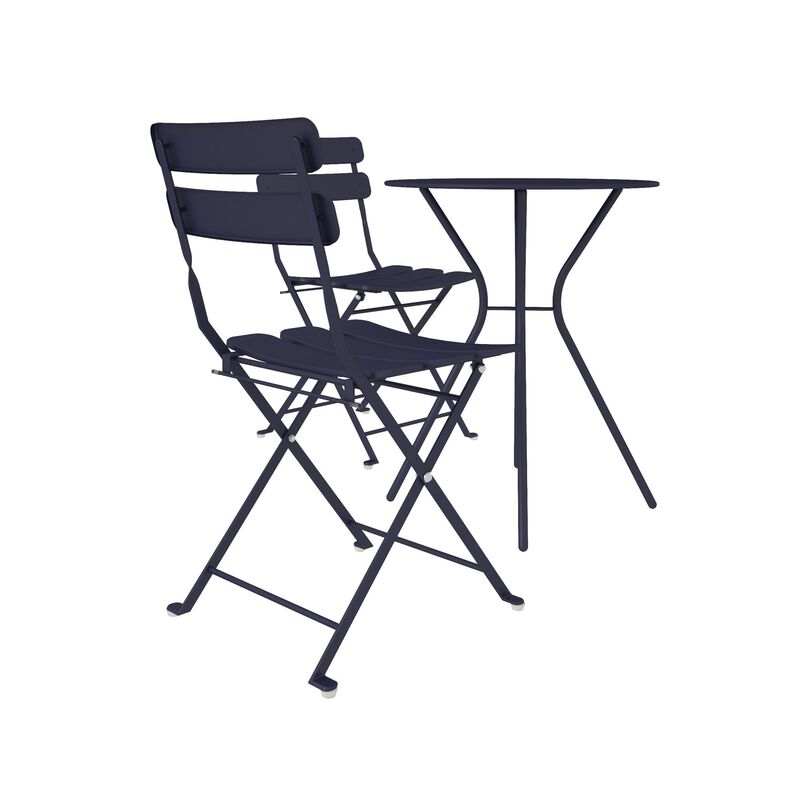 3-Piece Bistro Set with 2 Folding Chairs