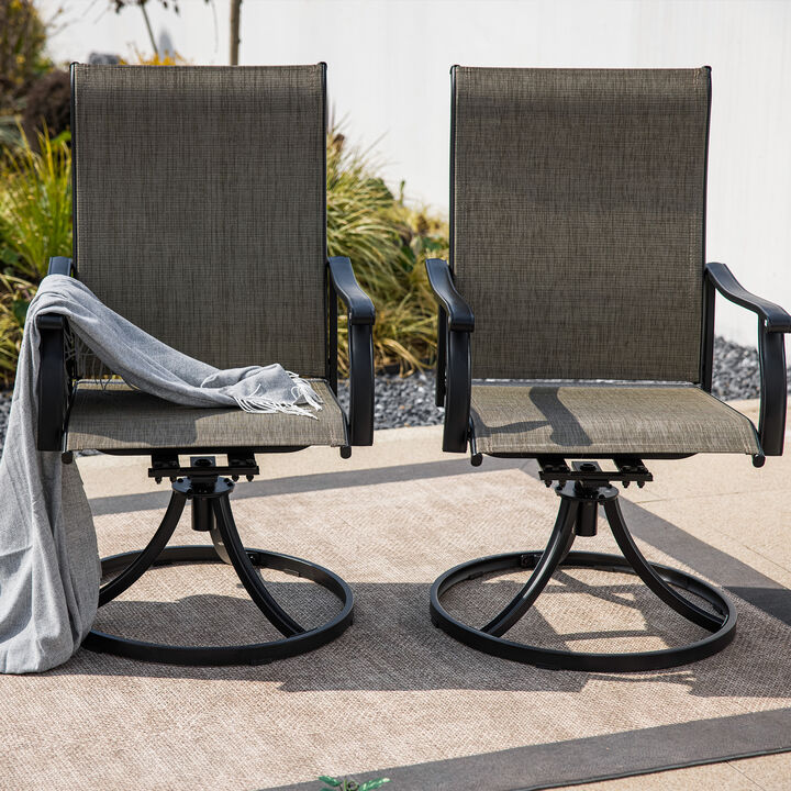 Sour Citrus Swivel Outdoor Patio Dining Chairs Set of 2