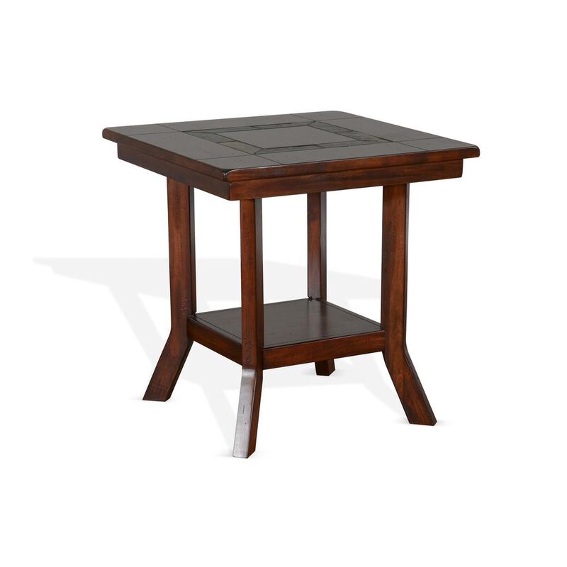 Sunny Designs Santa Fe 25 Mahogany Wood End Table in Dark Chocolate