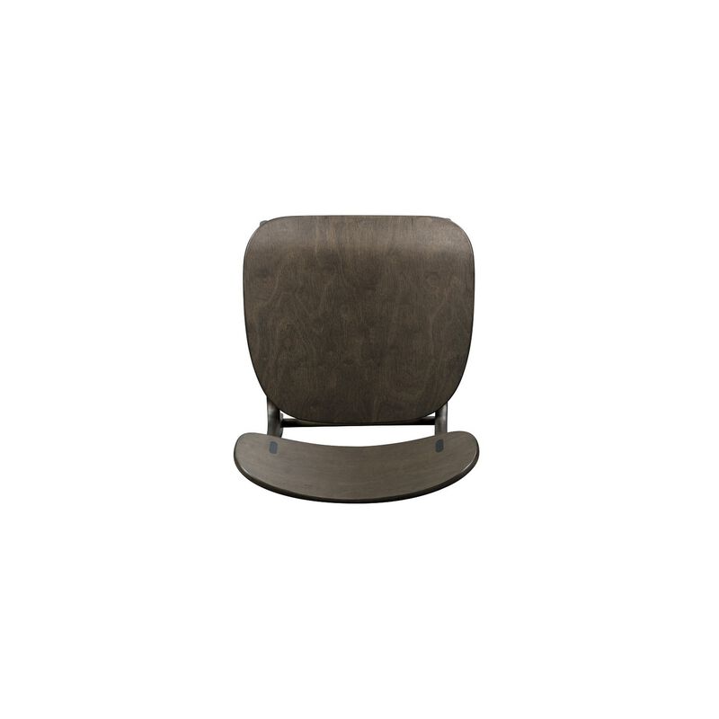 Seln 24 Inch Counter Stool Chair, Curved Seat, Open Back, Dark Gray Wood - Benzara