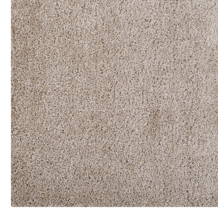 Enyssa Solid 5x8 Shag Area Rug - Beige and Ivory