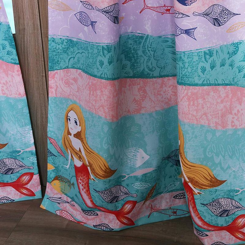 Greenland Home Fashion Mermaid's Window Curtain Panels Pair with Matching tie backs - 2 - Piece - Multi 42x84"