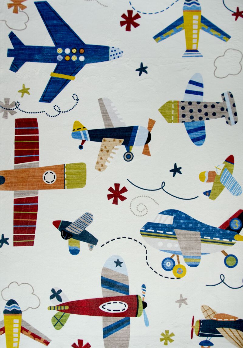 Soft Steps Playtime Airplane Navy Indoor Soft Area Rug