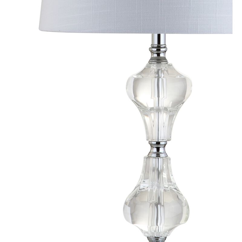 Chloe 26" Crystal LED Table Lamp, Clear