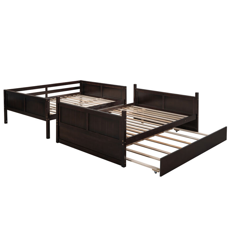 Merax Modern Solid Bunk Bed with Trundle