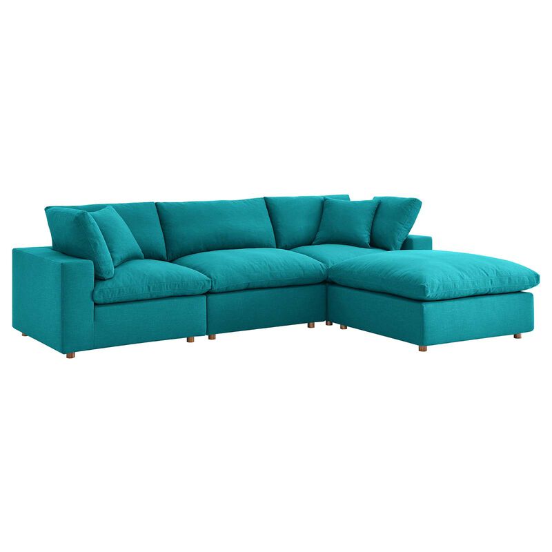 Commix Down Filled Overstuffed 4 Piece Sectional Sofa Set