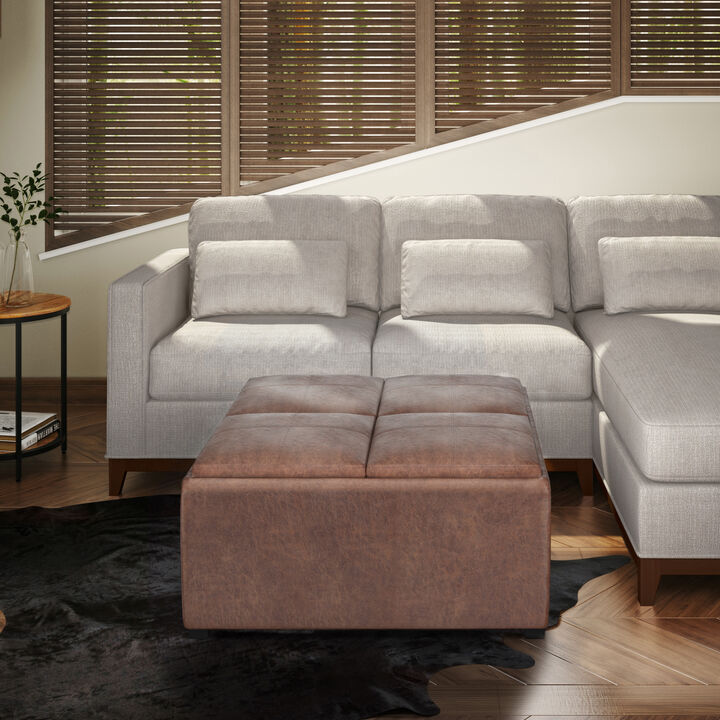 Avalon Square Coffee Table Storage Ottoman