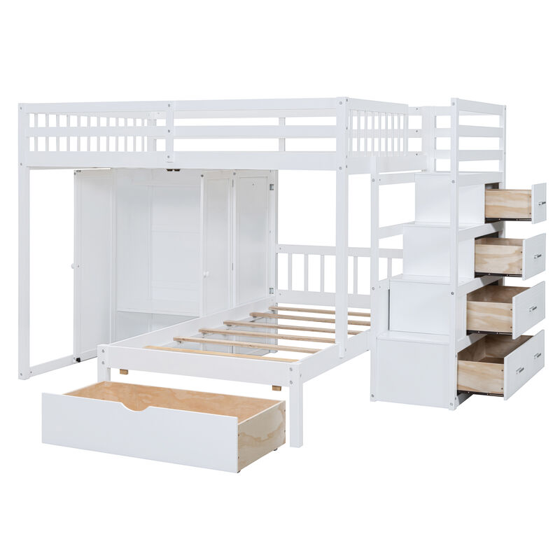 Merax Bunk Bed with Storage Staircase