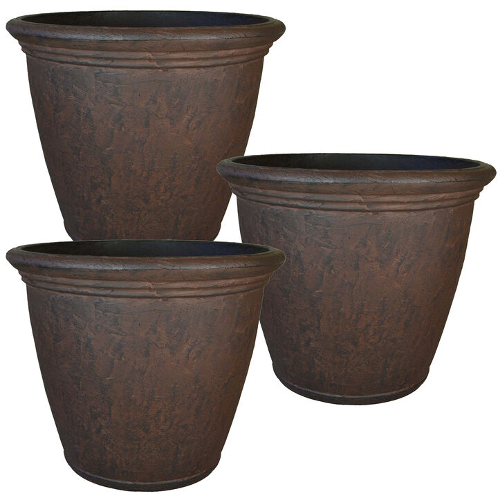 Anjelica Outdoor Flower Pot Planter - 24-Inch - 3-Pack