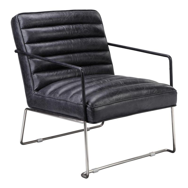 Desmond Modern Industrial Club Chair - Black, Belen Kox