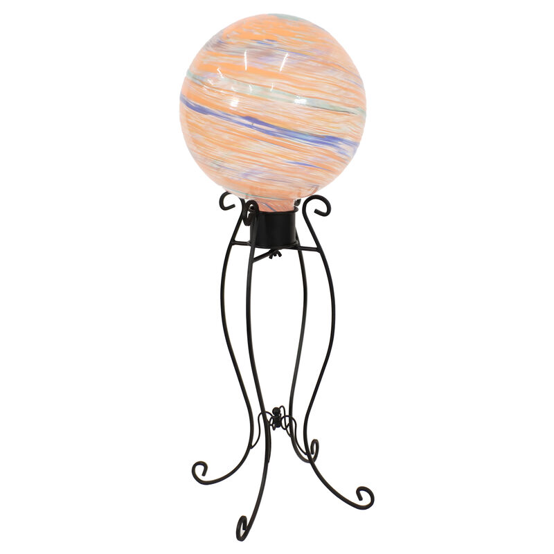 Sunnydaze Graceful Curved Steel Gazing Globe - 18.25 in - Black