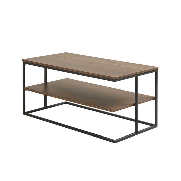 Gracie Mills Jolie Sleek 2 Tier Metal Frame Coffee Table