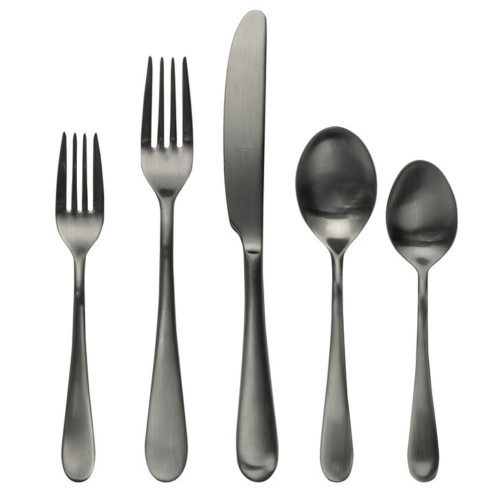 Natura 5-Piece Flatware Set in Ice Black Gold