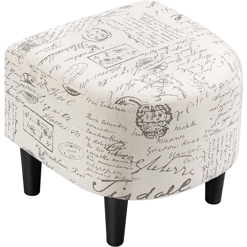 Hivvago Letter Print French Upholstered Barrel Chair and Ottoman Set