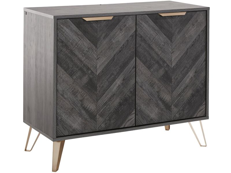 Bo Chevron Sideboard with 2 Closed Doors and Adjustable Shelves