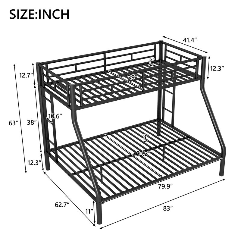 Merax Metal Bunk Bed with Ladders and Guardrails