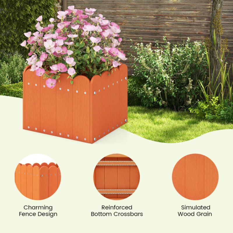 Hivvago Square Planter Box with Drainage Gaps for for Front Porch Garden Balcony