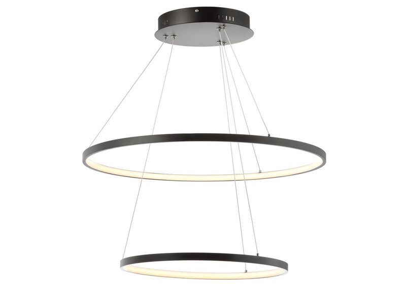 Brice 24" Round Integrated LED Metal Pendant, Matte Black