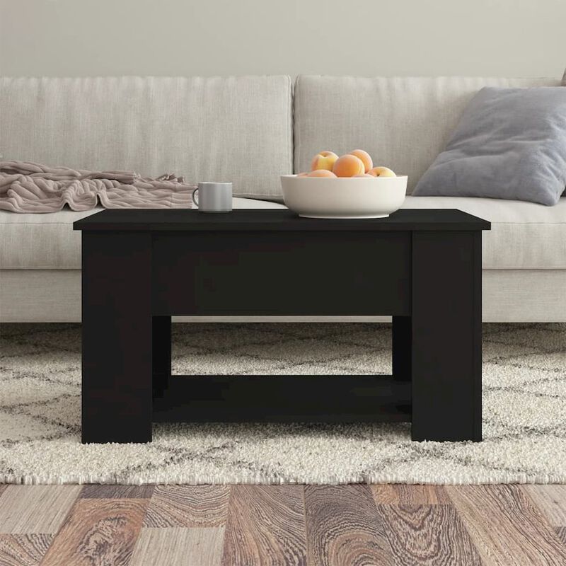 Coffee Table Black 31.1"x19.3"x16.1" Engineered Wood