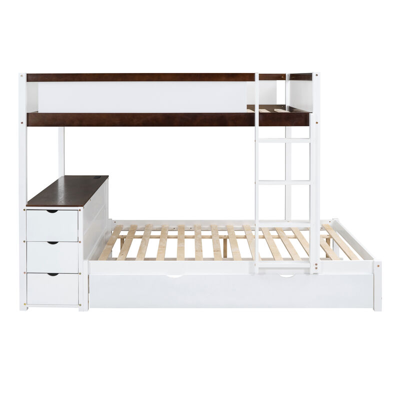 Merax  Bunk Bed with Trundle and Desk